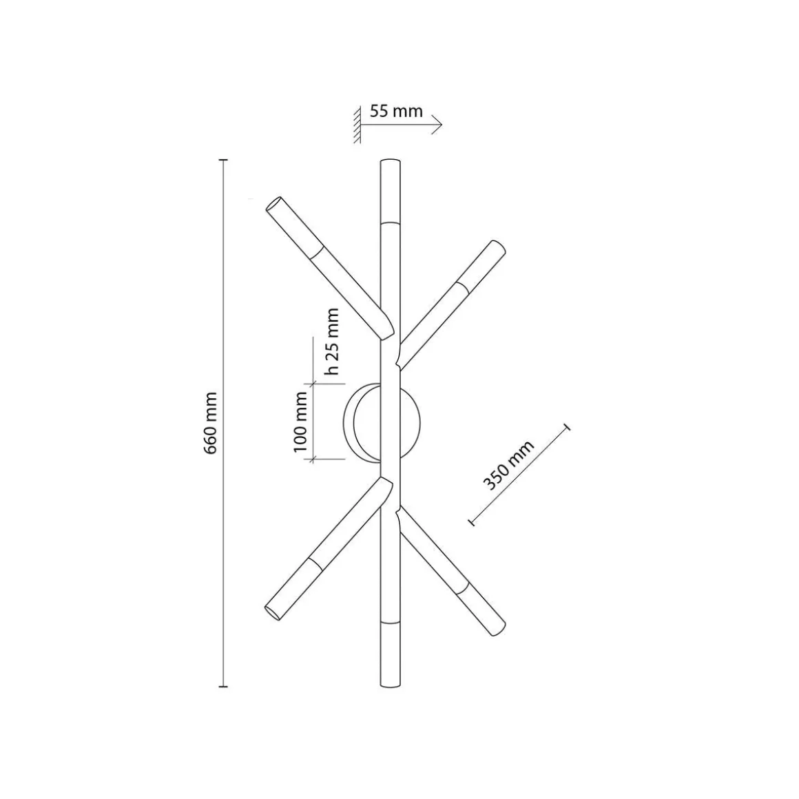 Noble tak/vegglampe 6-lys