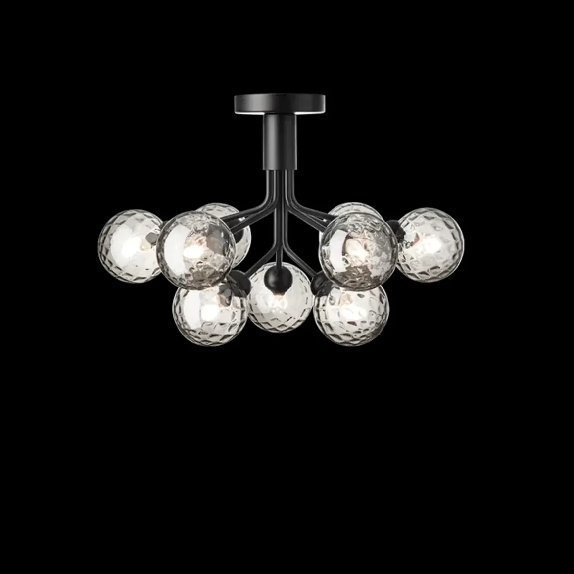 Nuura Apiales 9 ceiling svart/optic glass