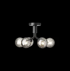 Nuura Apiales 6 taklampe - satengsort / optic røyket glass