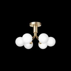 Nuura Apiales 6 taklampe børstet messing / opal glass