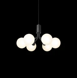 Nuura Apiales 6 taklampe satin svart / opal