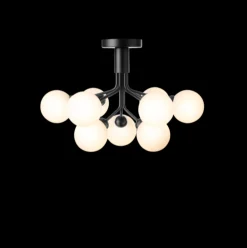 Nuura Apiales 9 taklampe satin svart/opal