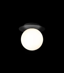 Nuura Liila 1 vegglampe/taklampe - medium - svart / opal glass