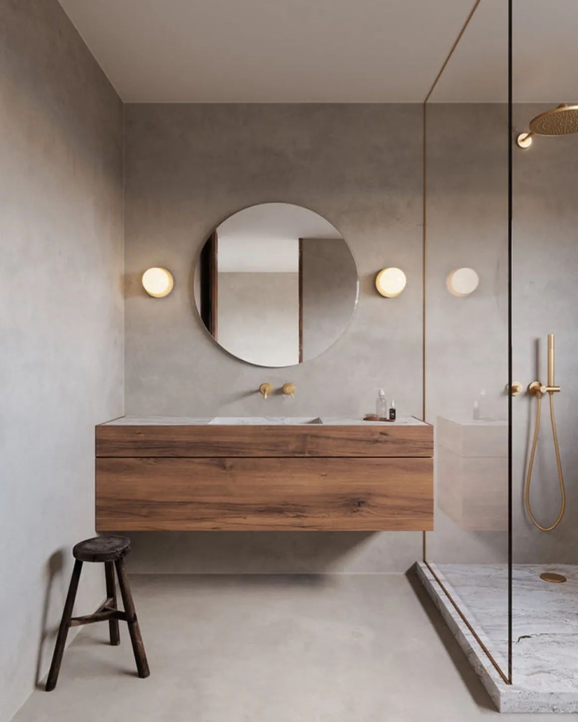 Nuura Liila 1 vegglampe/taklampe - medium - nordic gold / opal