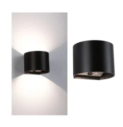 Nyara rund oppladbar vegglampe opp/ned lys med sensor