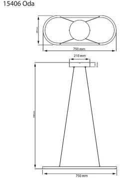 Oda takpendel oval 3000 Kelvin