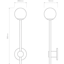 Orb Single vegglampe IP44 G9