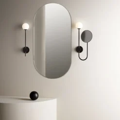 Orb Single vegglampe m/speil IP44 G9