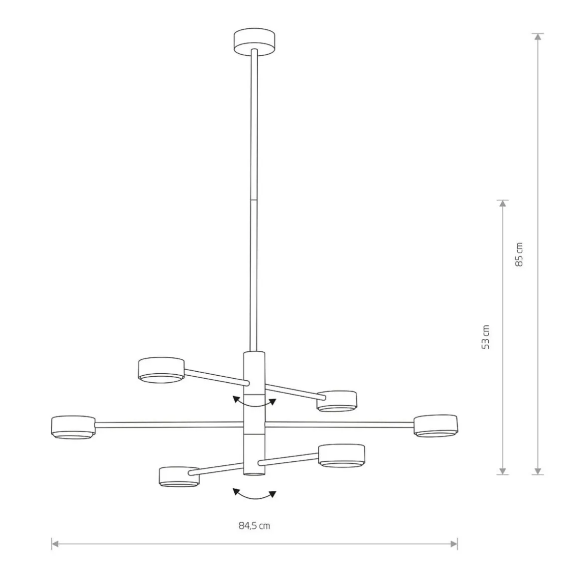 Orbit taklampe 6 - Hvit