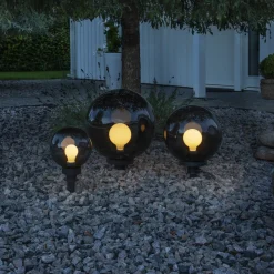 Orby dekorativ hagelampe 20 cm - Svart/Røykfarget