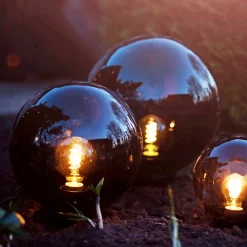 Orby dekorativ hagelampe 20 cm - Svart/Røykfarget