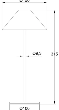Oris bordlampe oppladbar IP54 - Svart