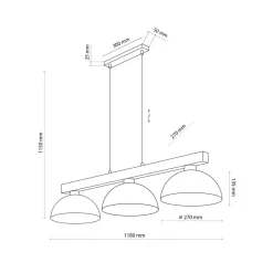 Oslo takpendel 3-lys