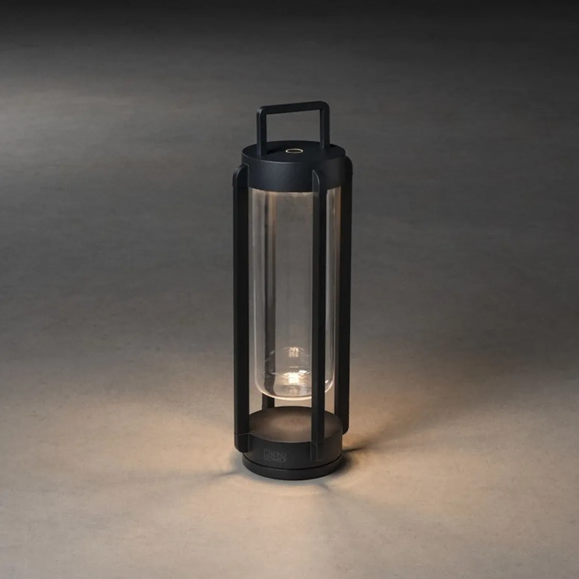 Otranto lanterne bord/gulv 44 cm IP54 oppladbar USB - Svart