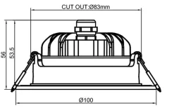 Out tiltbar lavtbyggende downlight utendørs 11W 3000K IP65 RA90 dimbar - Svart