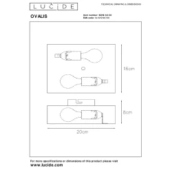 Ovalis vegglampe opp/ned
