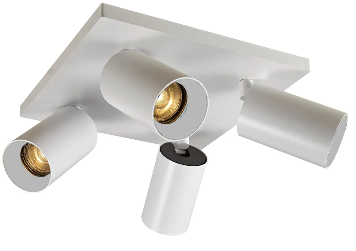 OZ K4 taklampe med 4 spotter - hvit