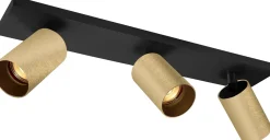 OZ K3 taklampe med 3 spotter - Svart/gull