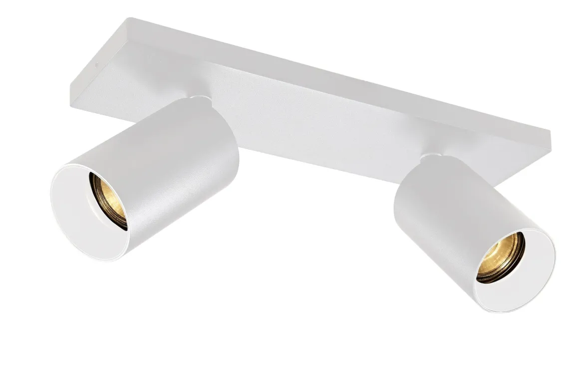 OZ K2 taklampe med 2 spotter - hvit