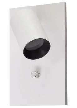 Oz K1 vegglampe m/USB - Hvit/Svart