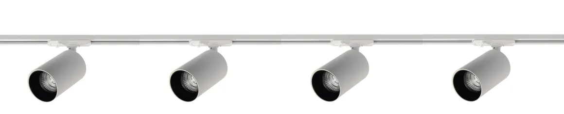 Oz spotskinne 4 spotter 2 meter - Pure white/Svart