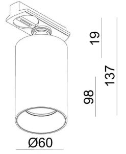 Oz spotskinne 3 spotter 1 meter - Pure white/Svart