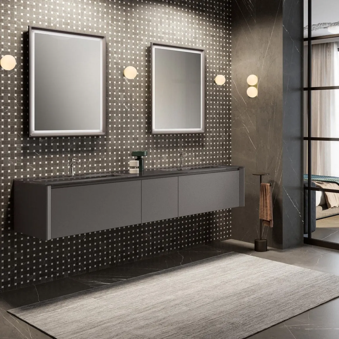 Palla mini C135 tak/vegglampe 9,7W 1800-3000 Kelvin IP44 Dimbar