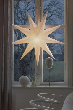 Pappstjerne 115 cm 9 armet - Hvit