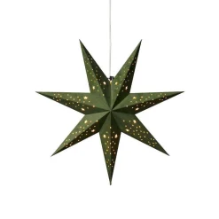 Pappstjerne 60 cm - Grønn fløyel/Gull innside