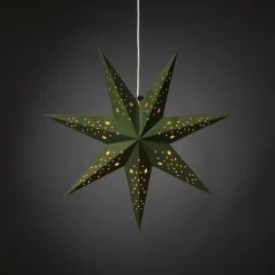 Pappstjerne 60 cm - Grønn fløyel/Gull innside