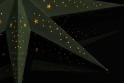 Pappstjerne 60 cm - Grønn fløyel/Gull innside