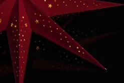 Pappstjerne 78 cm - Rød fløyel/Gull innside