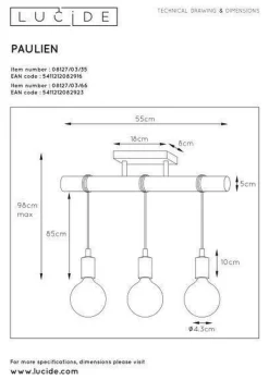 Pauline taklampe 3 lys - Blå