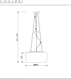 Pearl takpendel 40 cm - Krom