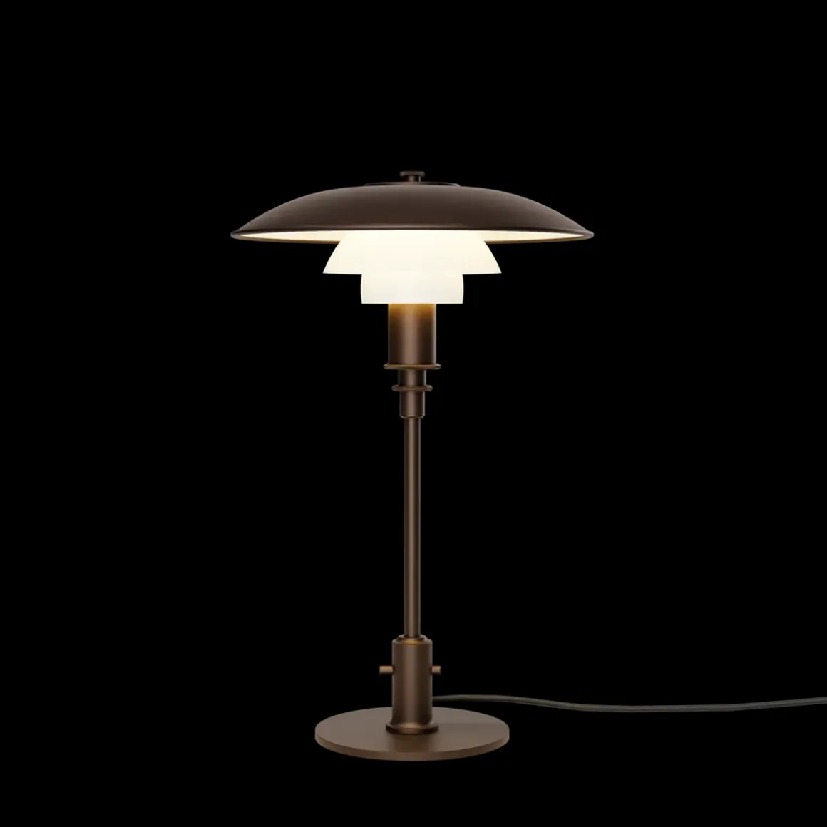 PH 3/2 Aged brass opal bordlampe