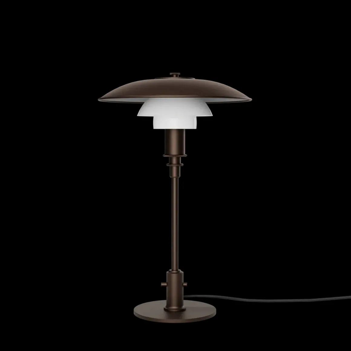 PH 3/2 Aged brass opal bordlampe