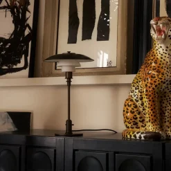 PH 3/2 Aged brass opal bordlampe