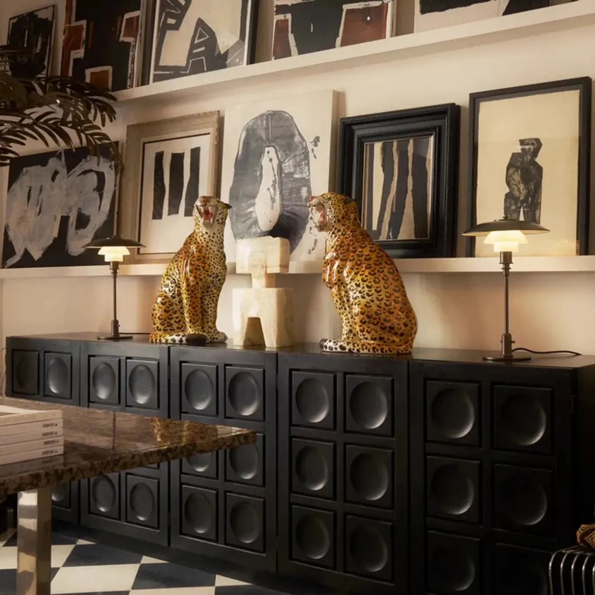 PH 3/2 Aged brass opal bordlampe