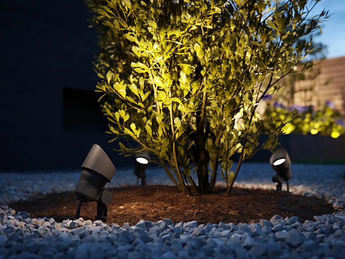 Philips Gardenlink uplight 2700K 6W IP44 3-pakning - Svart - 12Volt