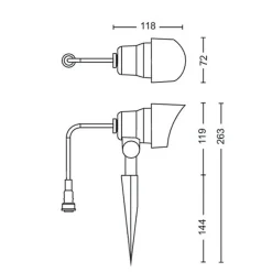 Philips Gardenlink uplight 2700K 6W IP44 3-pakning - Svart - 12Volt