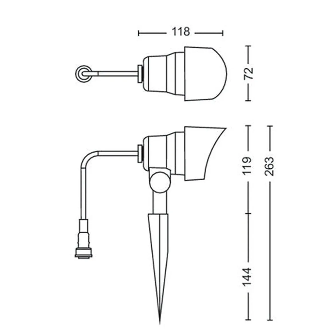 Philips Gardenlink uplight 2700K 6W IP44 3-pakning - Svart - 12Volt