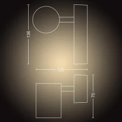 Philips Hue Adore vegglampe 1 lys baderom IP44 White Ambiance - Hvit