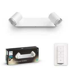 Philips Hue Adore vegglampe 2 lys baderom IP44 White Ambiance - Hvit