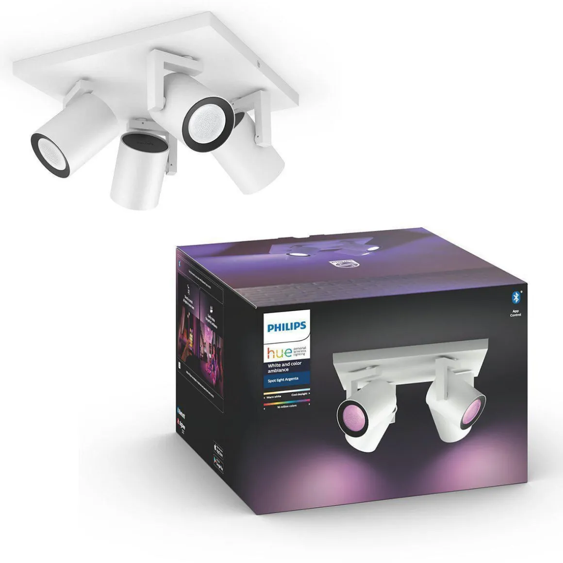 Philips Hue Argenta 4 lys spotlight white and colore ambiance