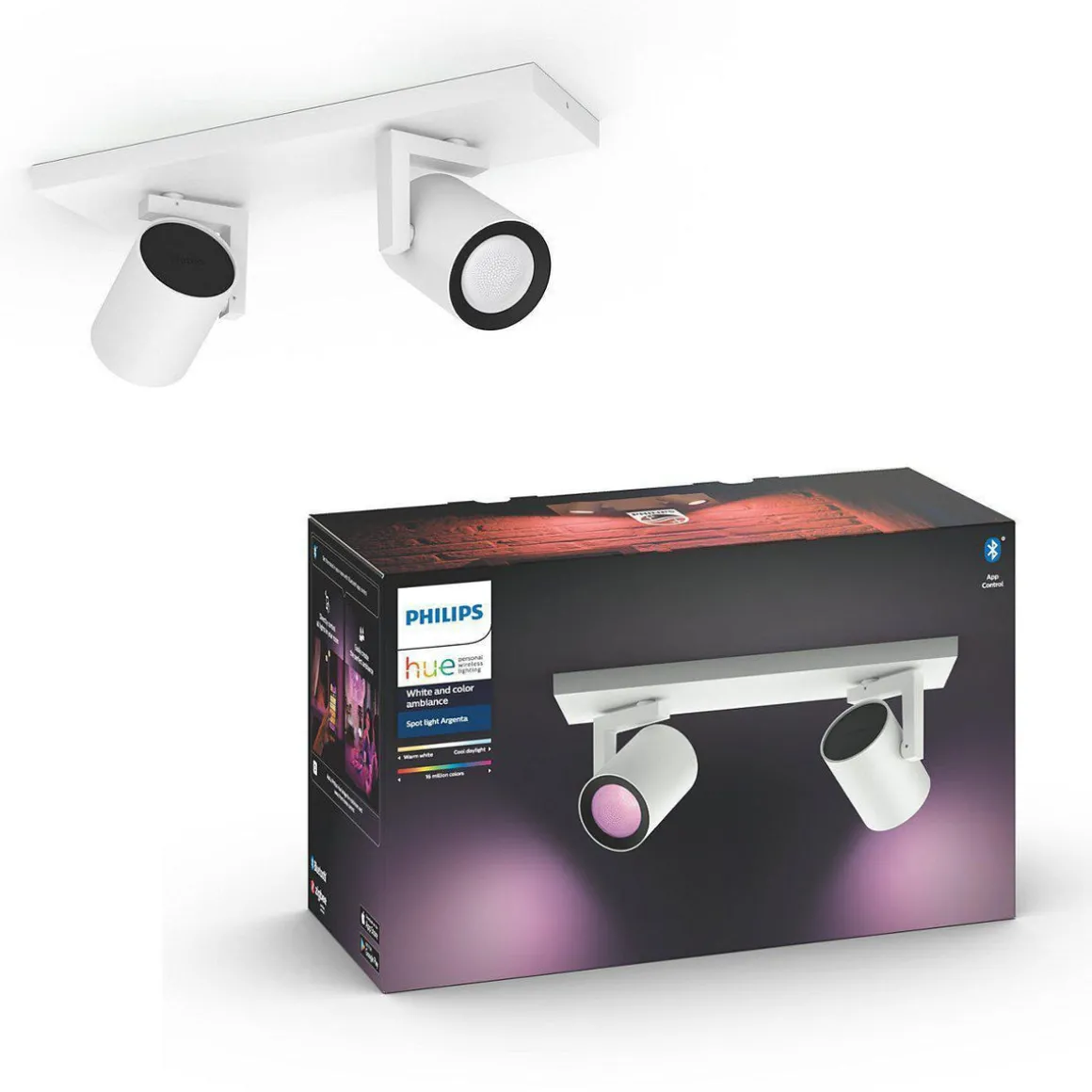 Philips Hue Argenta dobbel spotlight white and colore ambiance