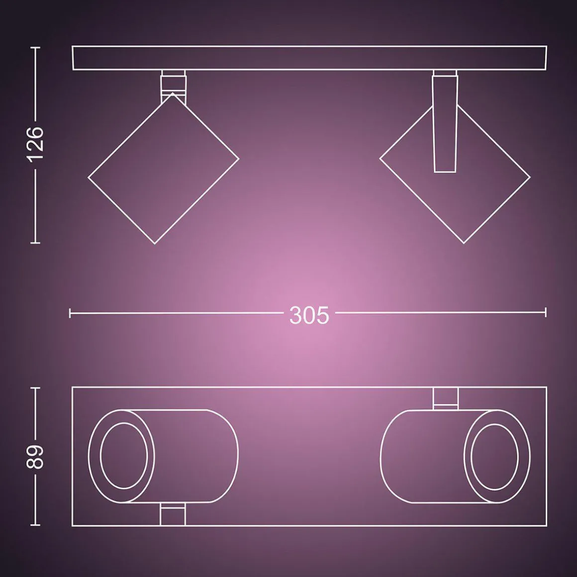 Philips Hue Argenta dobbel spotlight white and colore ambiance