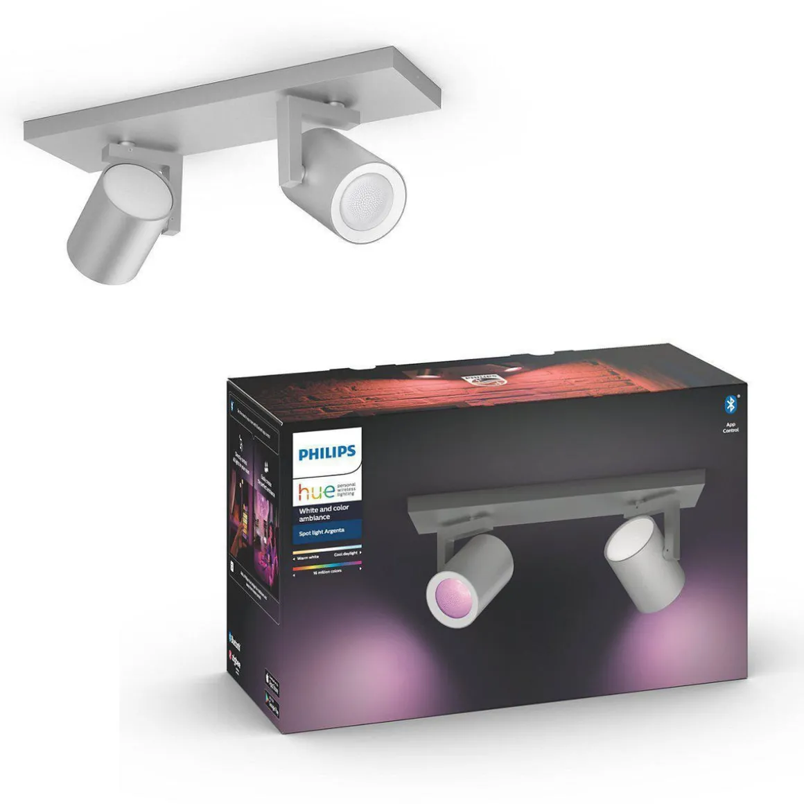 Philips Hue Argenta dobbel spotlight white and colore ambiance
