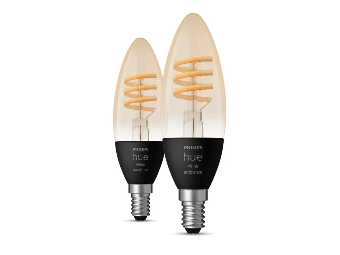 Philips Hue E14 lyspære 4,6W 2200-4500K - 2 pakning