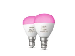 Philips Hue P45 E14 lyspære 5,1W 2200-6500K Hue White Color Ambiance - 2 pakning