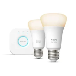 Philips Hue startsett E27 2 lyspærer og bridge - White ambiance